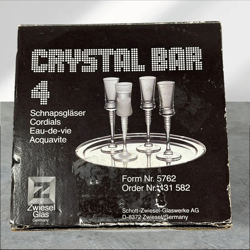 BRAND NEW IN‎ BOX Zwiesel Glas Germany Crystal Bar Set Of 4 Cordials